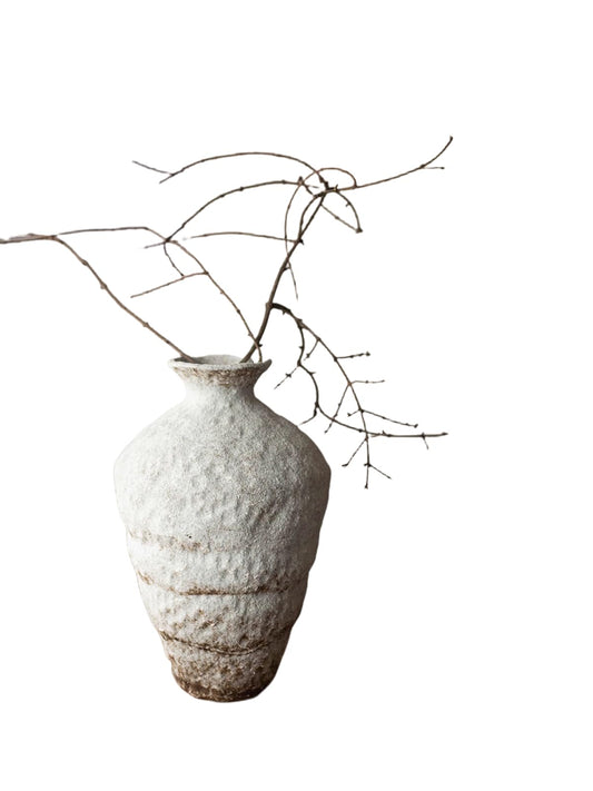 Rustic Ceramic Circular Flower Vase Farmhouse Clay Pottery Large Terracotta Floor Vases for Decorative Centerpiece Vintage Home Decor Aesthetic for Living Room Bedroom Table,2 Pieces(a Group)
